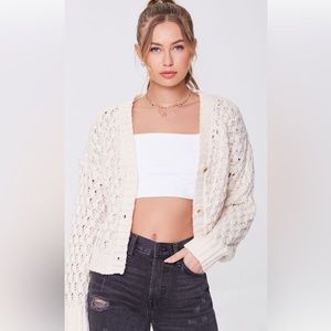 Forever 21 cream Cardigan sweater